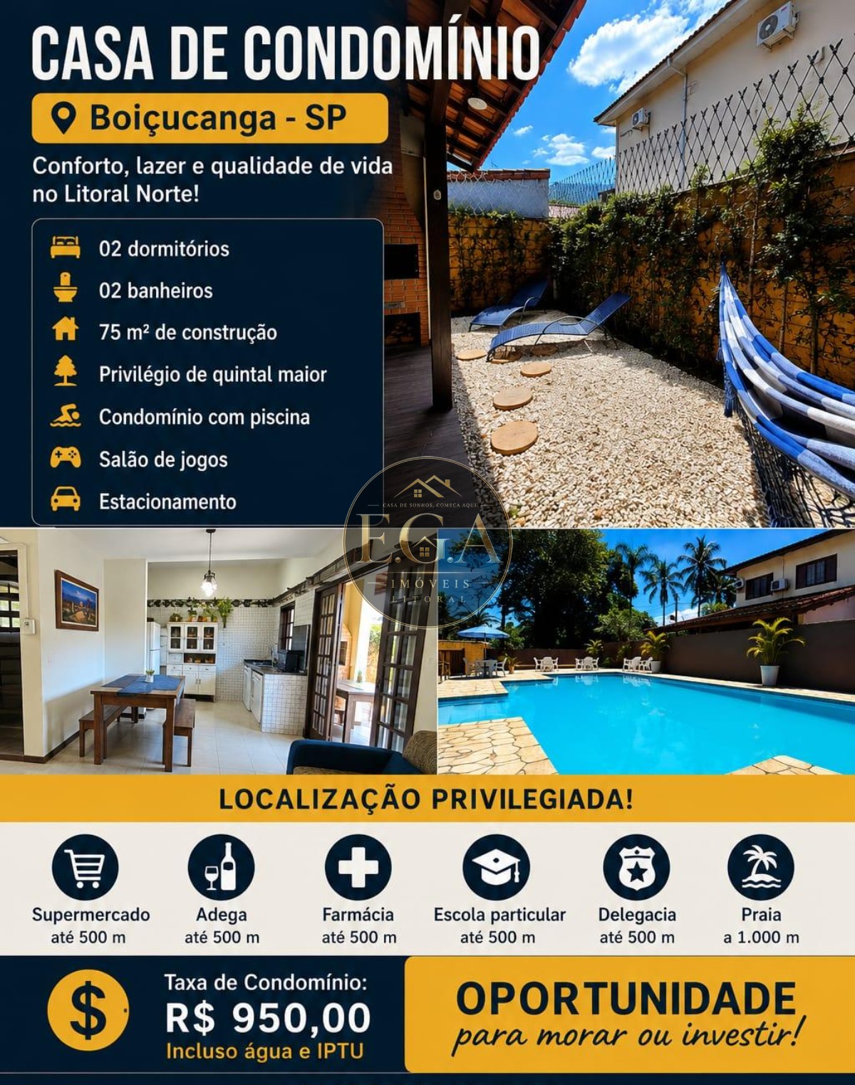 Casa de condomínio na praia de boiçucanga oportunidade - foto 1
