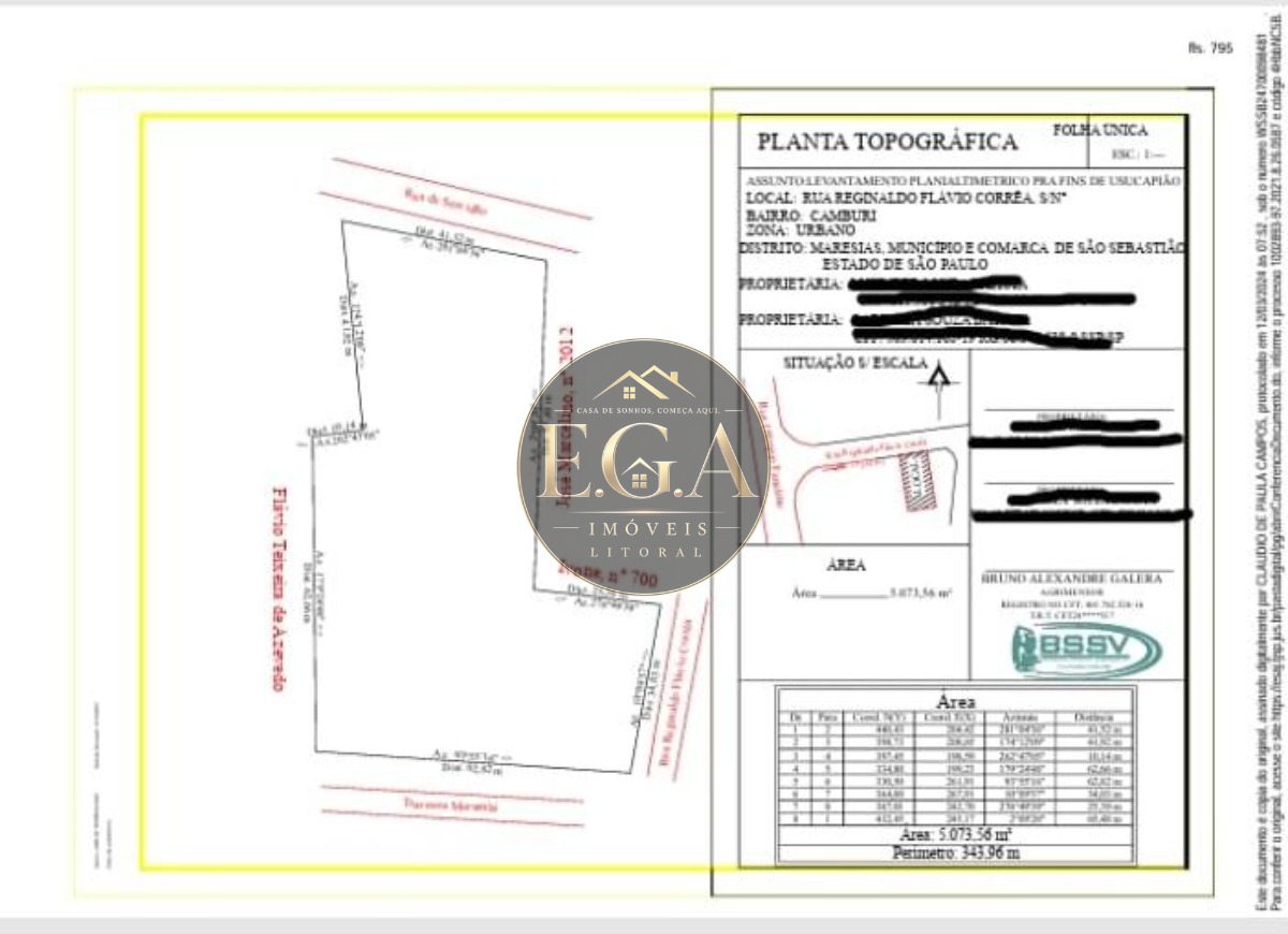Área com 4,800m² com 07 casas a terminar camburi -sp