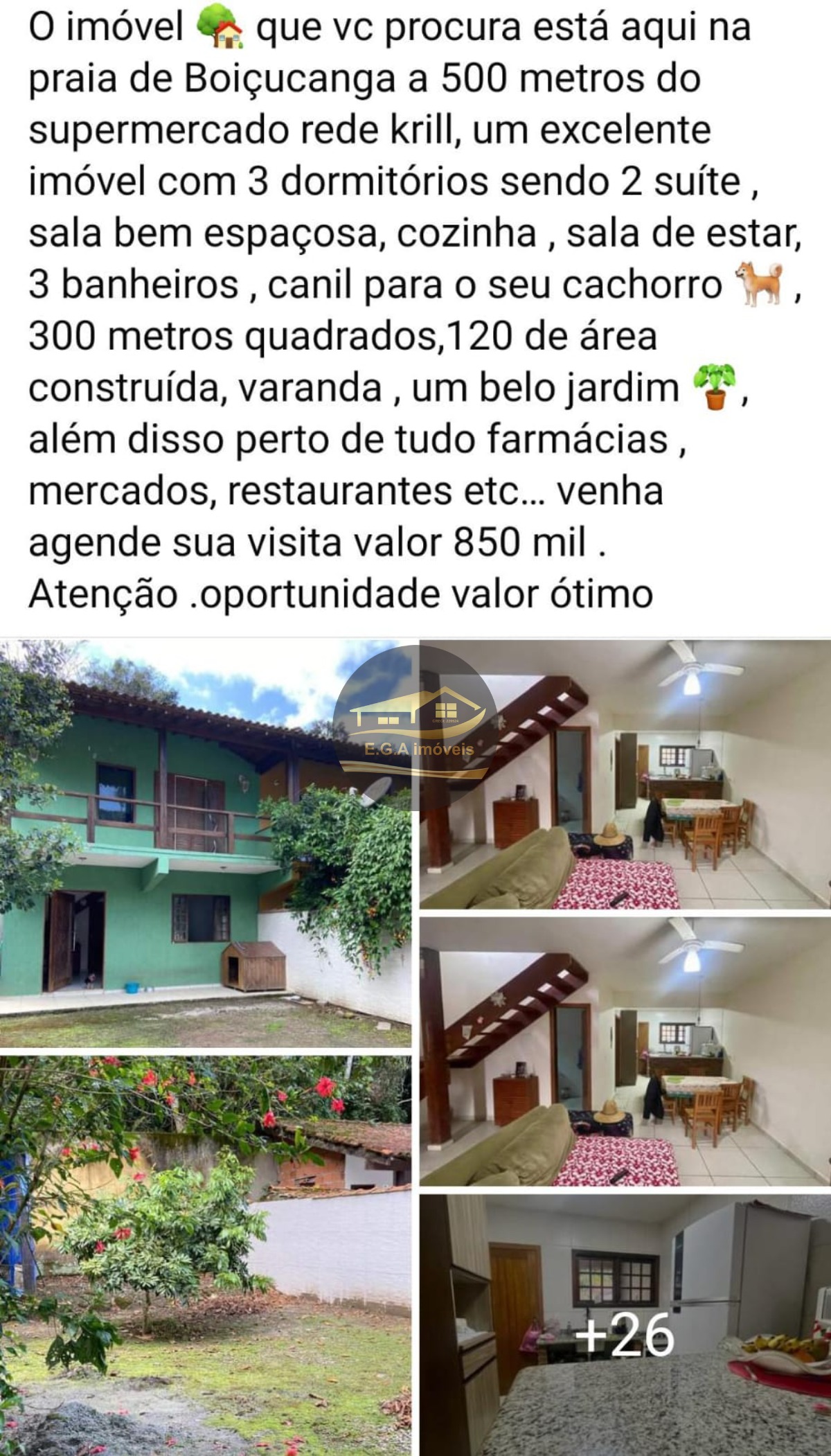 Casa na praia de Boiçucanga
